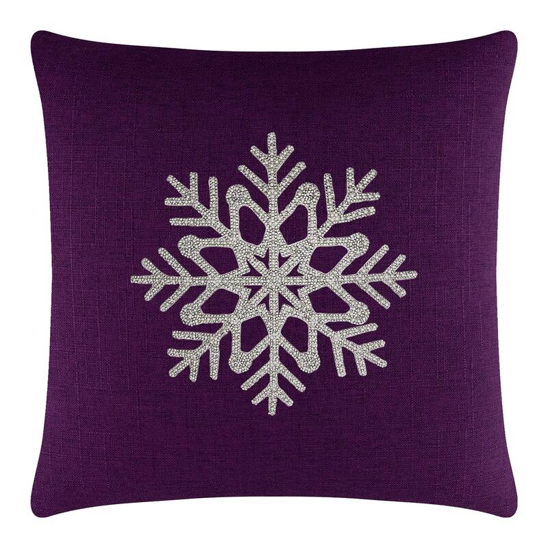 Sparkles Home Rhinestone Snowflake Pillow - Purple - 20 x 20
