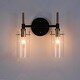 preview thumbnail 19 of 20, Modern Black Gold Bathroom Vanity Light Dimmable Wall Sconces with Cylinder Glass