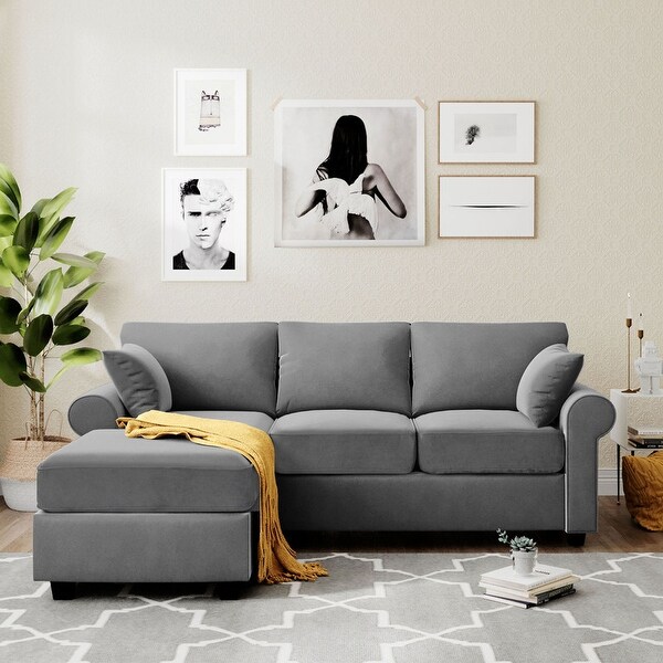AOOLIVE Home Sectional Sofa Couch, L-Shaped Couch for Small Space