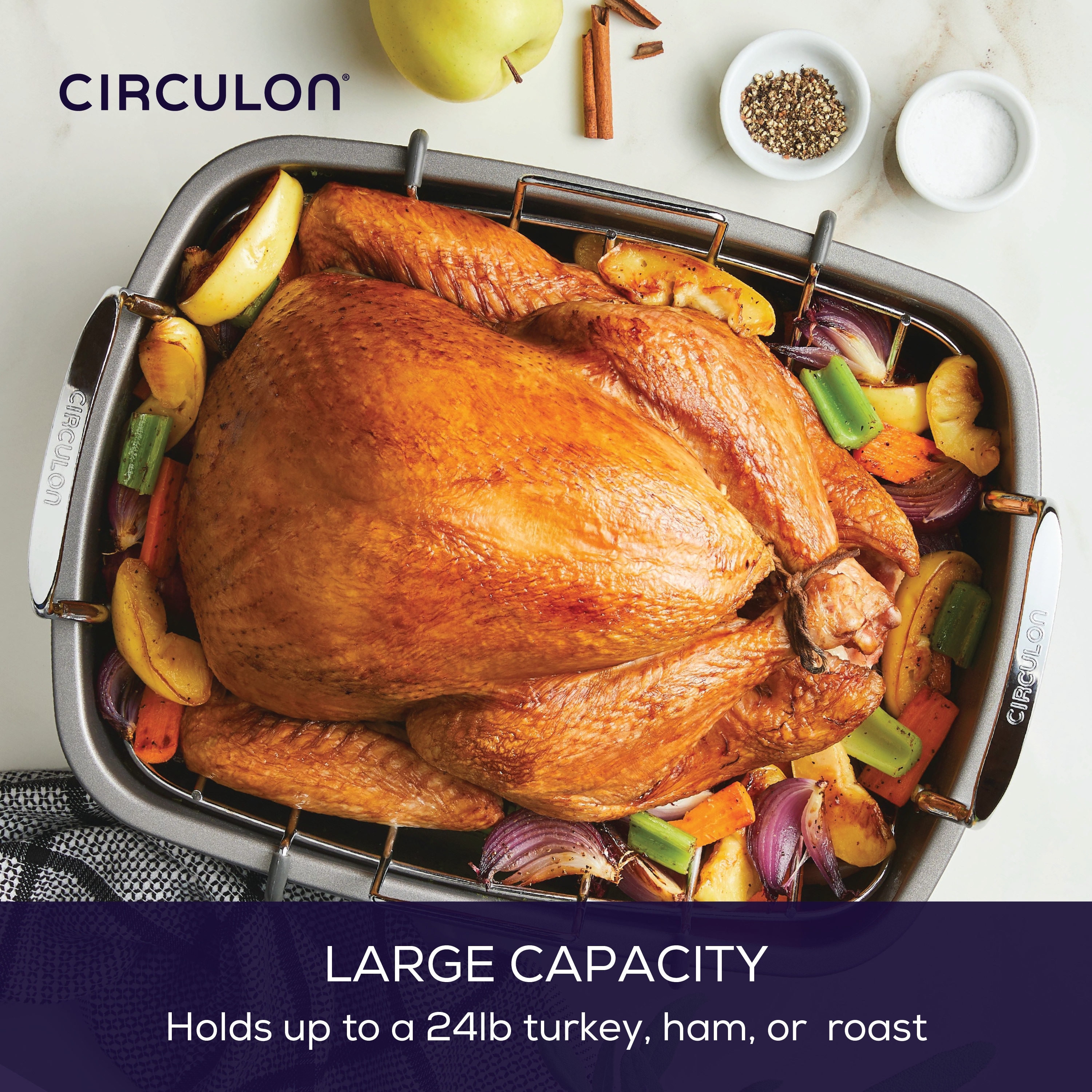 Circulon Total Bakeware Nonstick Roaster with Rack 17 Inch x 13