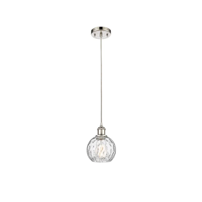 Innovations Lighting Ballston Athens Water Glass 1 Light 6" Cord Hung Mini Pendant - Polished Nickel