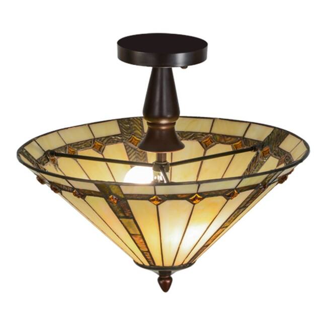 Meyda Tiffany 138901 Belvidere 2 Light 16" Wide Semi-Flush Ceiling