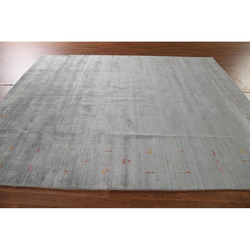 Indian Gabbeh Area Rug Handmade Wool Carpet - 8'1"x 9'9"