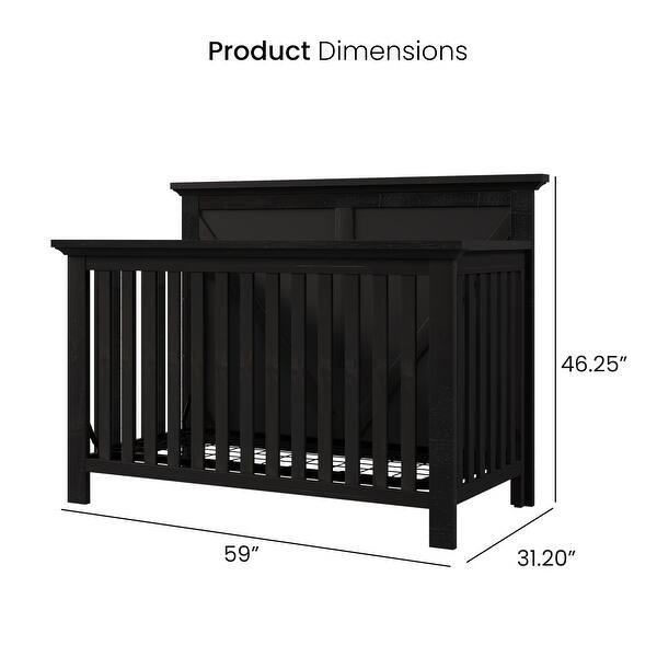 dimension image slide 0 of 2, Jarah 4-in-1 Convertible Baby Crib