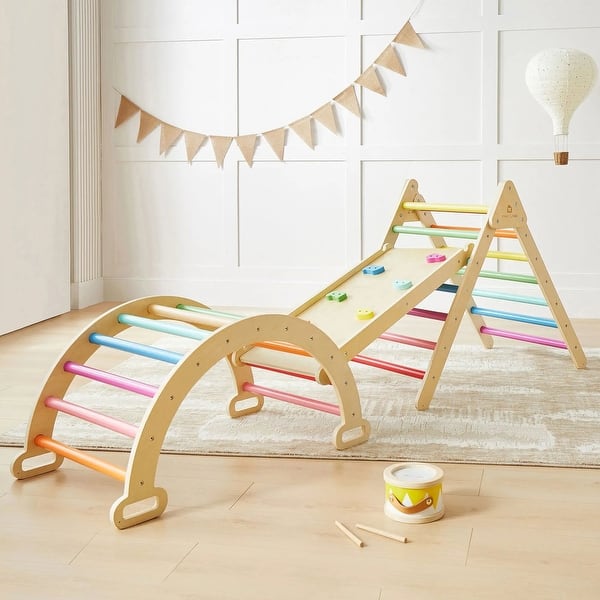 slide 2 of 10, Tiny Land® 7-in-1 Rainbow Climbing Set Toddler