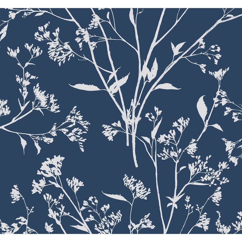 A-Street Prints Southport Navy Delicate Branches Wallpaper
