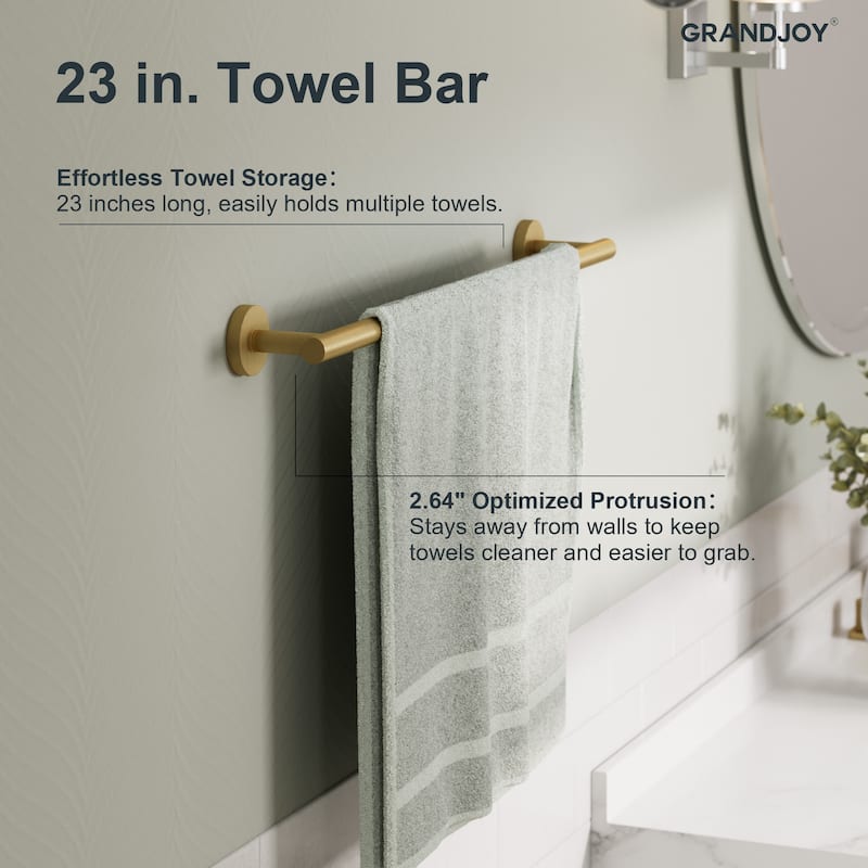 GRANDJOY 4-Piece Bath Towel Bar Rack Towel Holder Stainless Steel Hardware Set