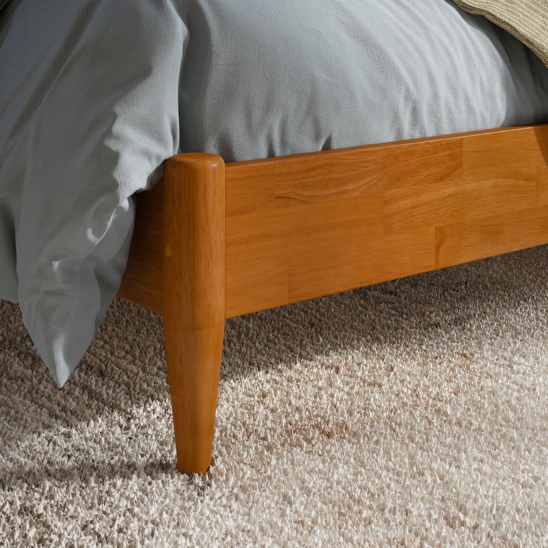 Quincy Full Solid Wood Low Profile Platform Bed in Light Toffee