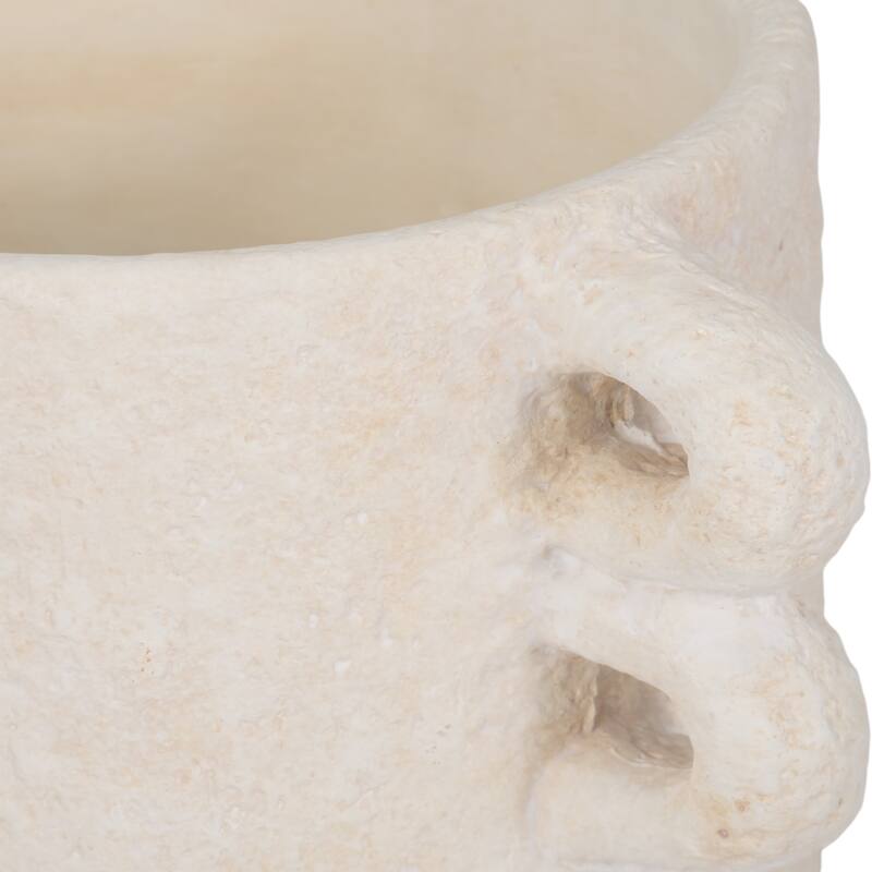 Pottery and Cement Planter Multi-Loop Handle Design Contemporary