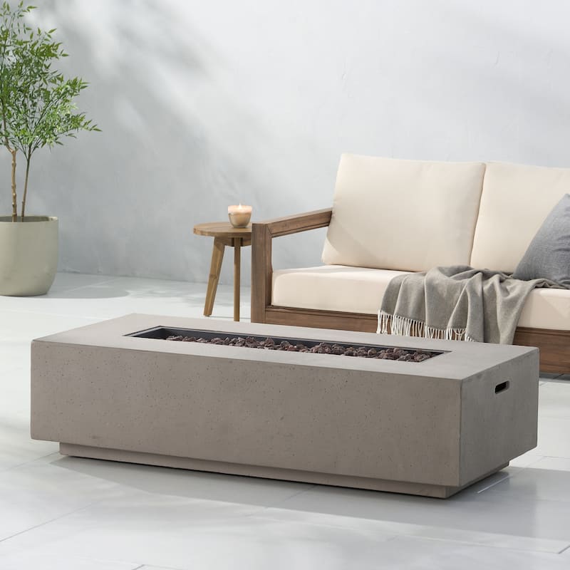 Christopher Knight Home Aidan Outdoor 50,000 BTU Rectangular Fire Pit (Tank Holder Not Included)