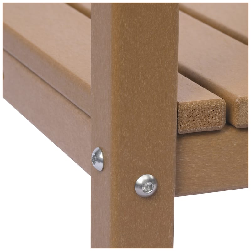 Polytrends Laguna Hdpe All Weather Outdoor Patio Two Shelf Square Table