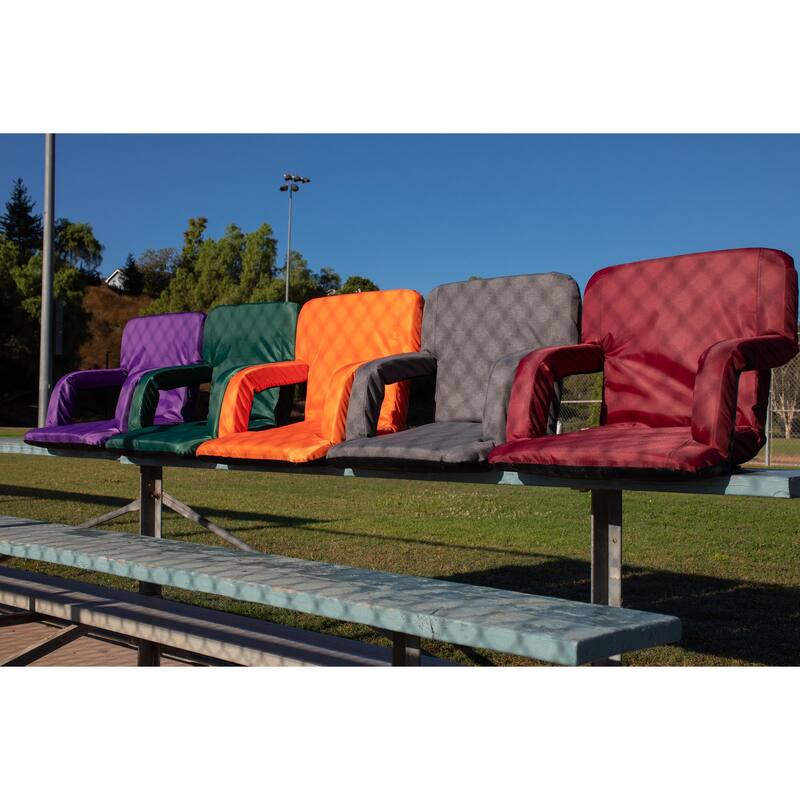 Picnic Time Ventura Heathered Grey Portable Reclining Stadium Seat
