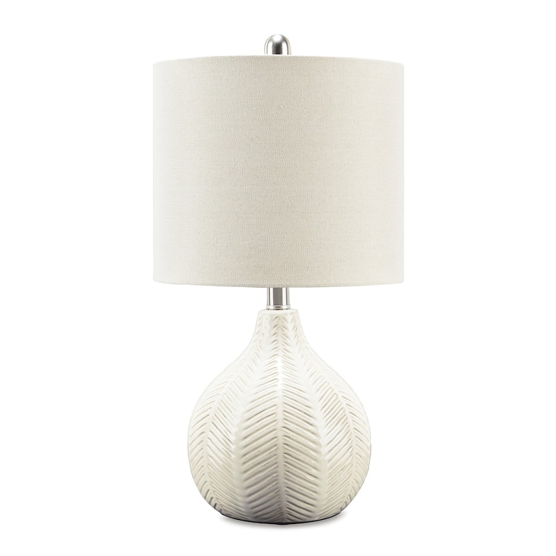 Signature Design by Ashley Rainermen Ivory Ceramic Table Lamp - 11" W x 11" D x 19.75" H