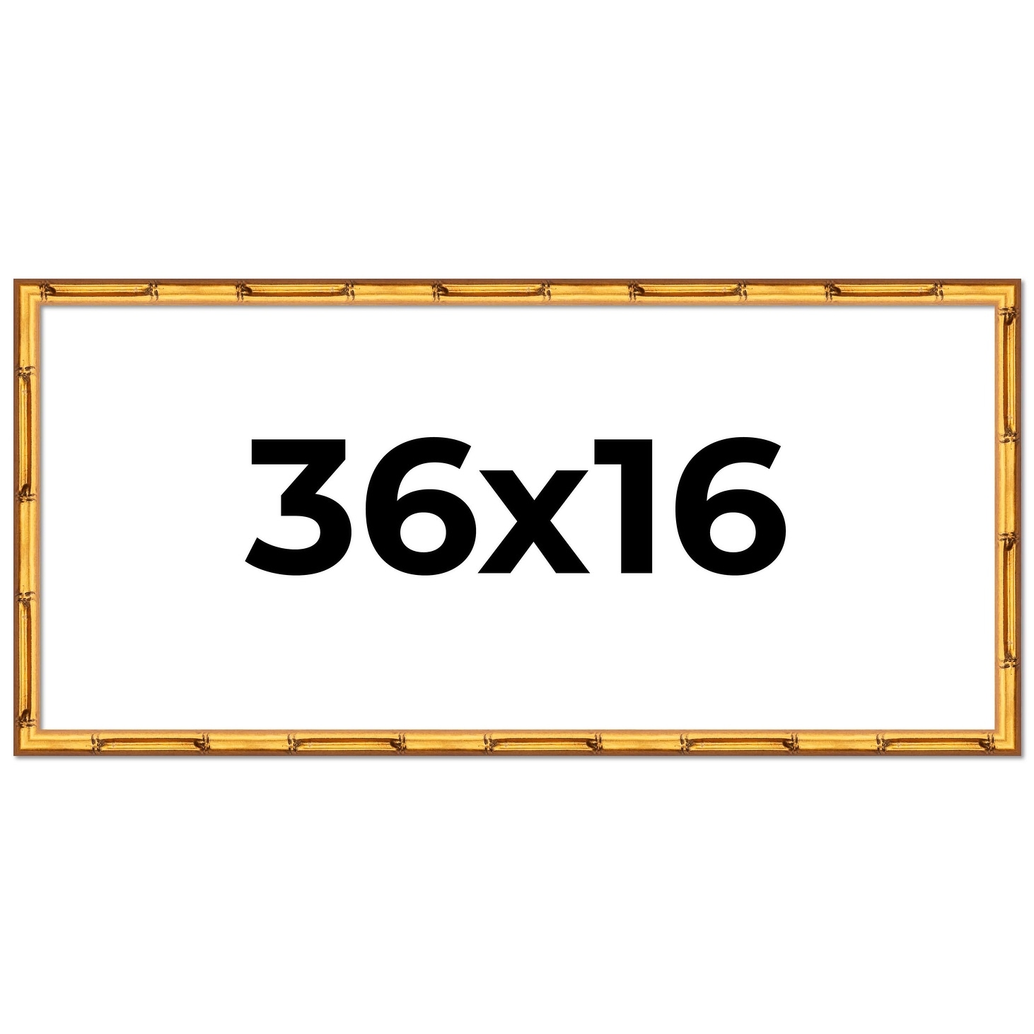 36x16 Frame Gold Bamboo Solid Wood Picture Frame | 1 Inch Moulding