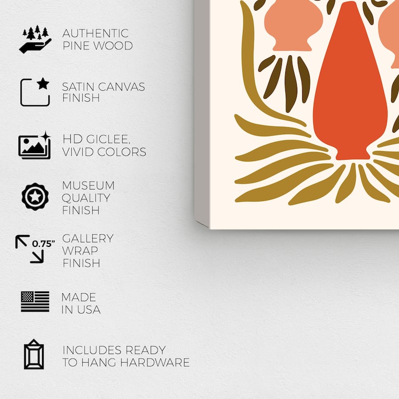 Wynwood Studio Canvas Abstract Four Times Orange and Dark Orange Scandinavian Wall Art Canvas Print