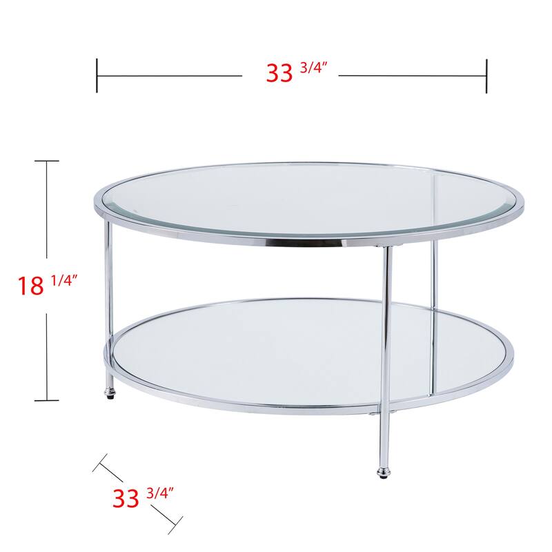 SEI Furniture Rainier Round Metal and Glass Coffee Coffee Table