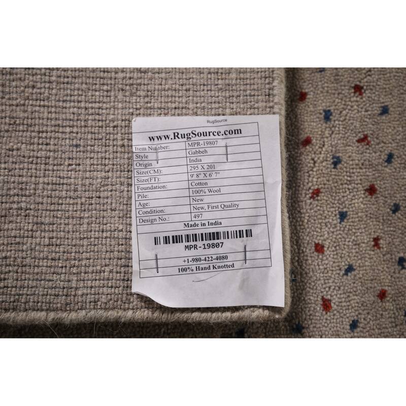 Little Animals Tribal Gabbeh Oriental Area Rug Handmade Wool Carpet - 6'7"x 9'8"
