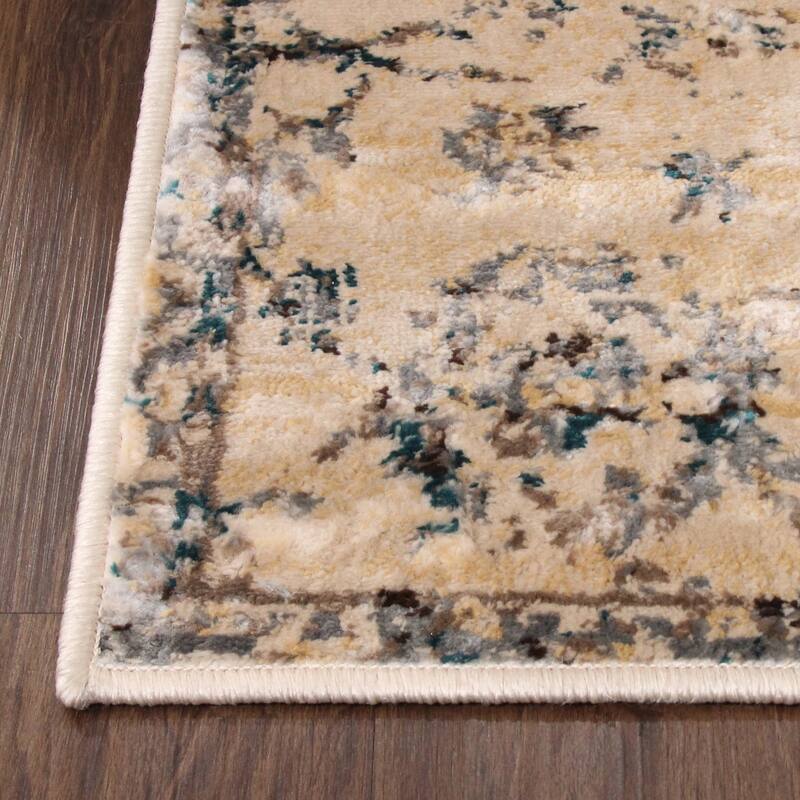 Superior Basilio Distressed Medallion Border Indoor Runner or Area Rug