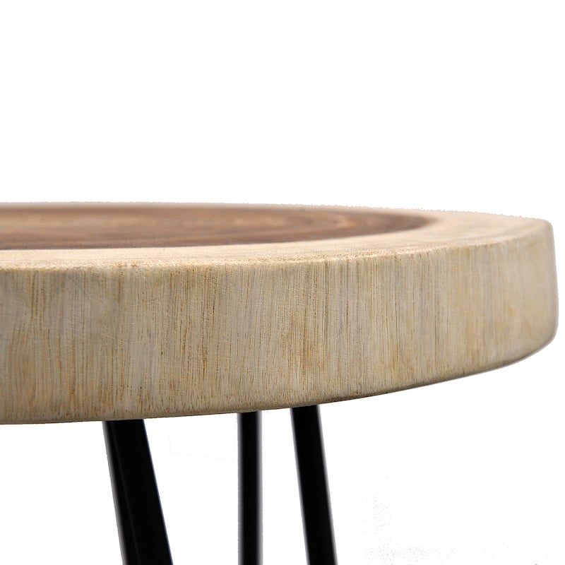 Greenage Suar Wood End Table Solid Wood with Hairpin Table Legs
