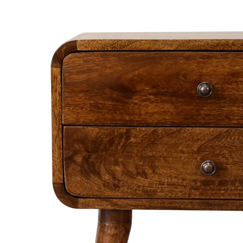 Artisan Furniture Solid Wood Curved Chestnut Nightstand