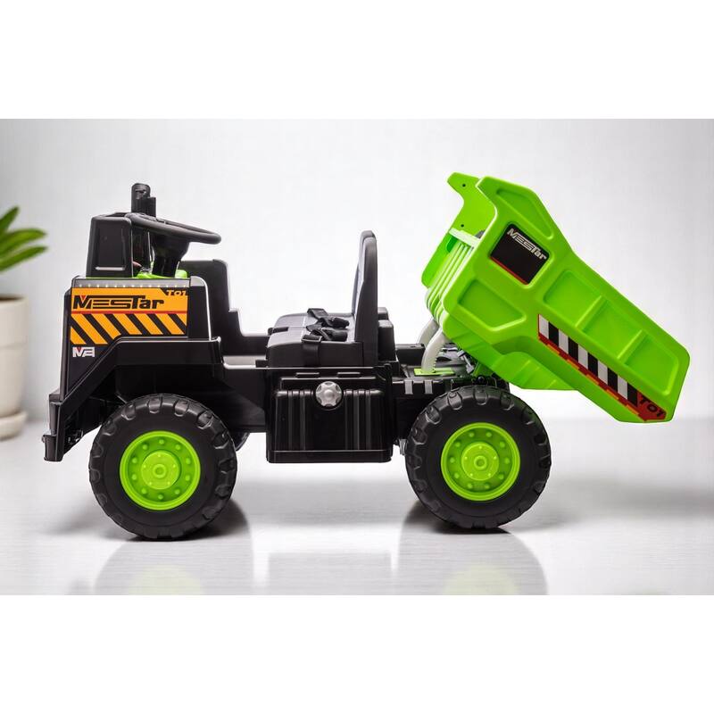24V Ride-On Dump Truck with Remote Control, Automatic Trailer, Bluetooth, and Music - Electric Construction Vehicle Toy