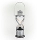 preview thumbnail 2 of 9, Alpine Corporation 15"H Indoor/Outdoor Vintage Metal Lantern with LED Lights, Silver