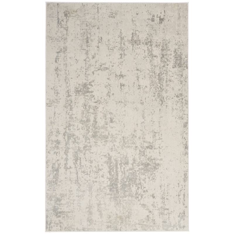Nourison Concerto Modern Abstract Distressed Area Rug - 3'9" x 5'9" - Cream/Gray