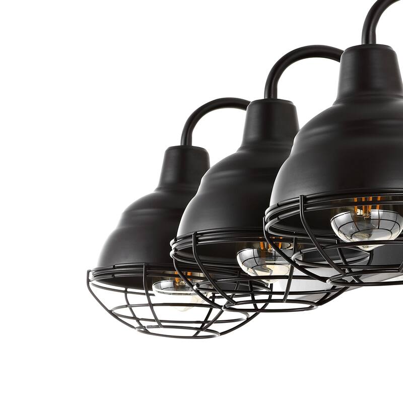 Cora 24.5" 3-Light Industrial Farmhouse Iron LED Vanity, Oil Rubbed Bronze by JONATHAN Y - 3 Light