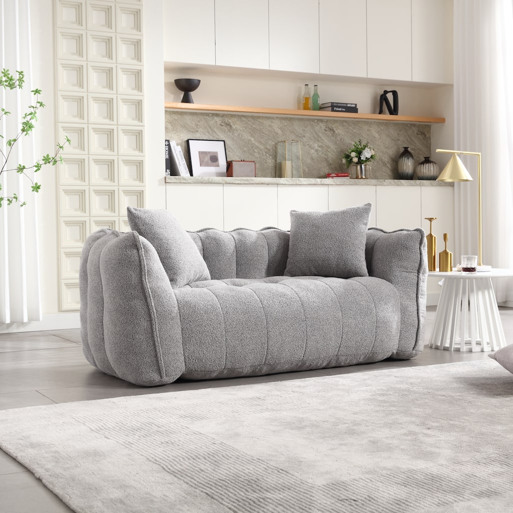 Soft beanbag chair with high resilience foam core for two people