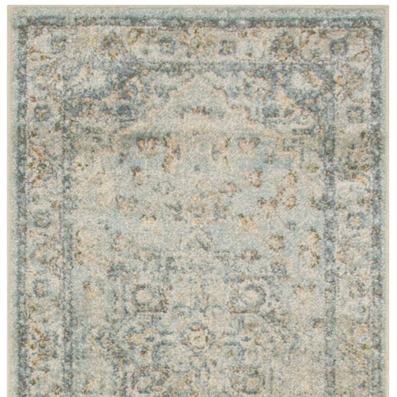 Mevo Power Loomed Distressed Floral Low Pile Area Rug By HomeRoots - 120' X '26' X '0.25