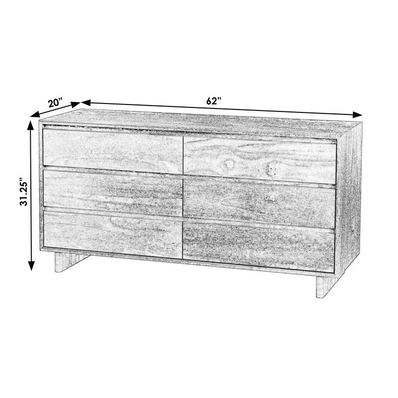 Halmstad Wood Panel 6 Drawer Dresser