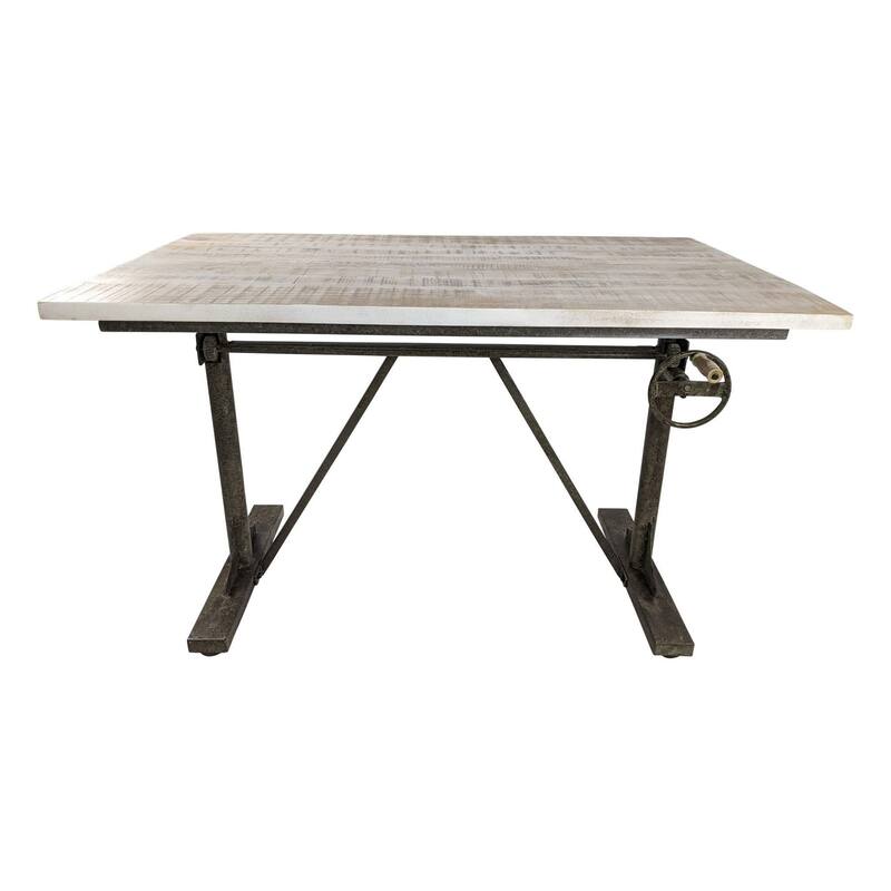 Height Adjustable Wooden Desk - 48" - Gray and Black