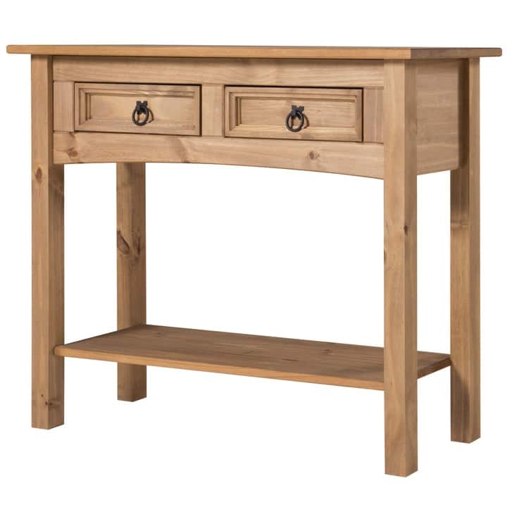 Wood Hall Table Console 2 Drawers Corona | Furniture Dash