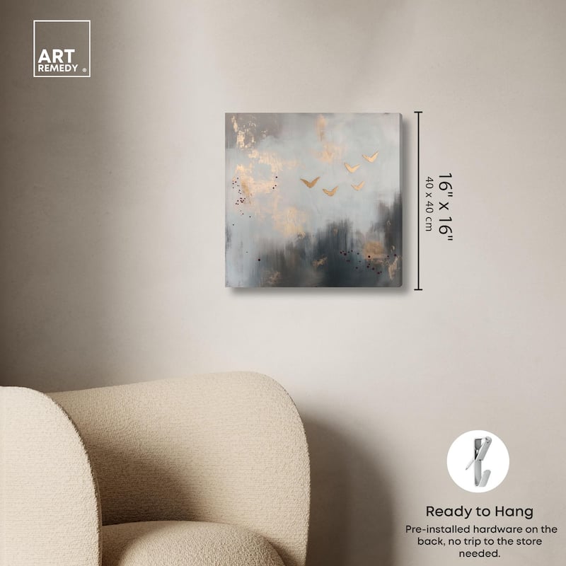 Golden Nebula Canvas by Art Remedy, Gallery Wrapped