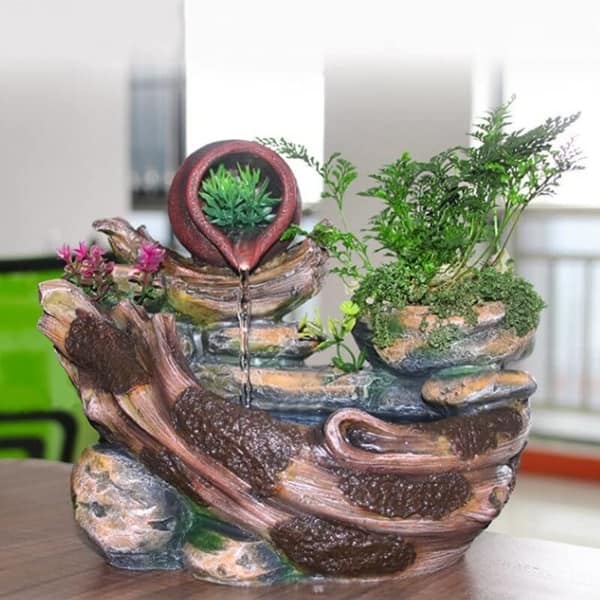 Resin DIY Plants Micro Landscape Waterscape Indoor Potted Succulents  Rockery Water Fountain Feng Shui Home Office Decoration - Bed Bath & Beyond  - 37669656