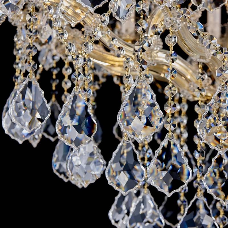 KAYLA Large Crystal Chandelier-24-Light Chandelier Light Fixture Modern Maria Theresa Crystal Chandeliers