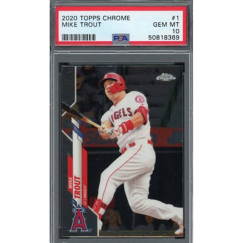 Mike Trout 2020 Topps Chrome Baseball Card #1 Graded PSA 10 GEM MINT - 8'6" x 11'6"