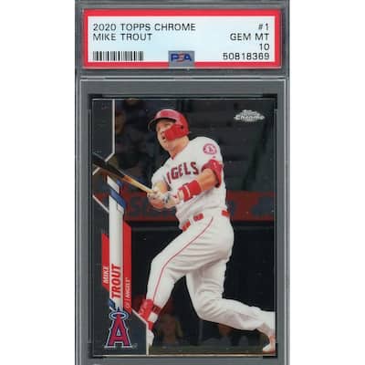 Mike Trout 2020 Topps Chrome Baseball Card #1 Graded PSA 10 GEM MINT - 8'6" x 11'6"