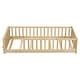 preview thumbnail 20 of 44, Twin size Floor Platform Bed with Built-in Book Storage Rack Natural