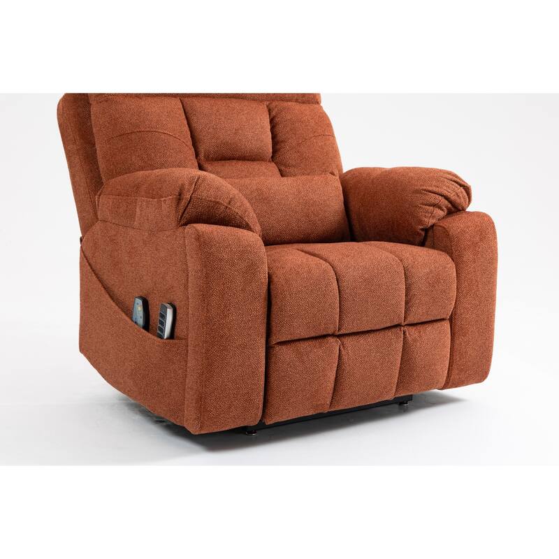 Power Lift Recliner Chair with Heat & Massage, Ergonomic Single Sofa Chair, Electric Recliner Chair with 2 Cup Holders