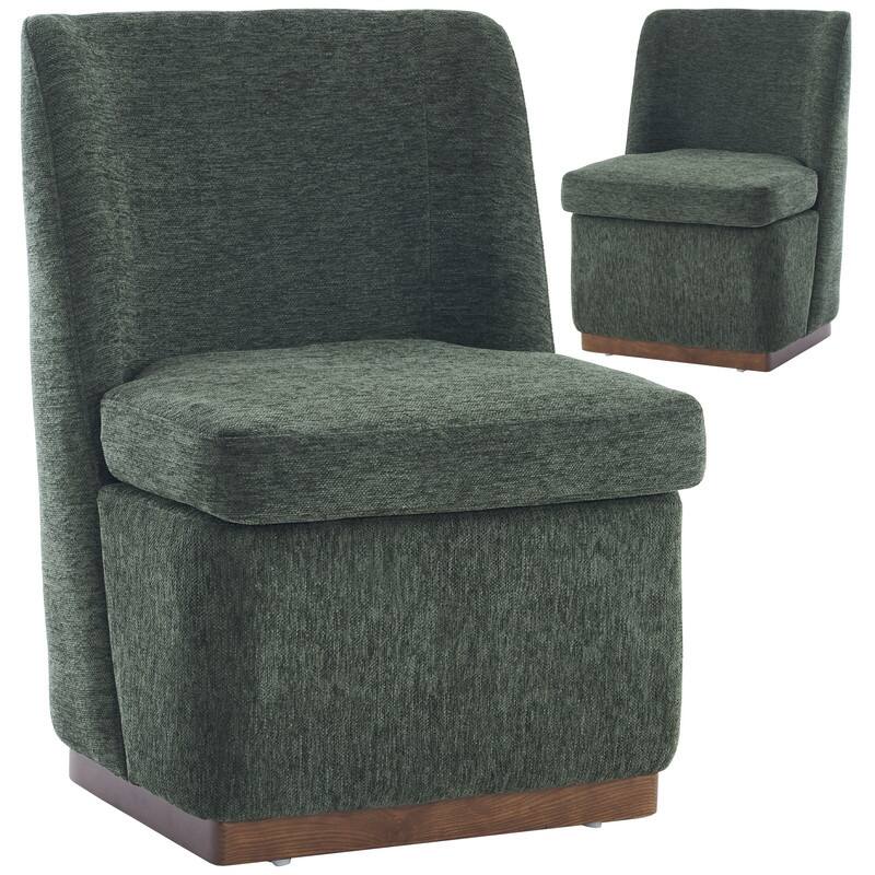 Modern Accent Chair Set of 2, Armless Chairs for Dining Room, Living Room, Bedroom