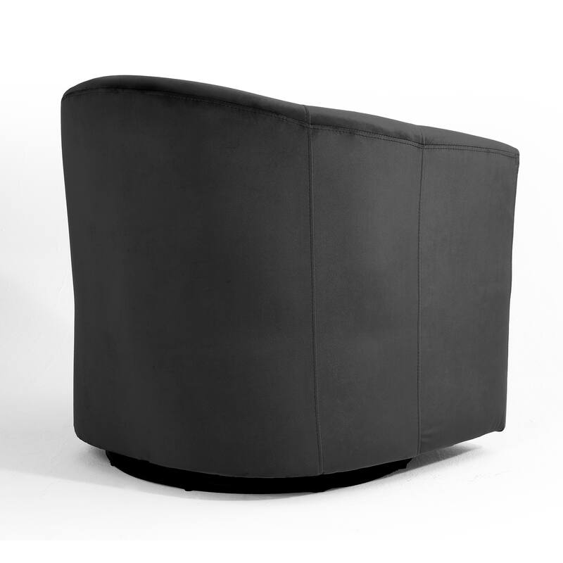 2 Set Modern Upholstered Swivel Barrel Chair Living Room Accent Chair