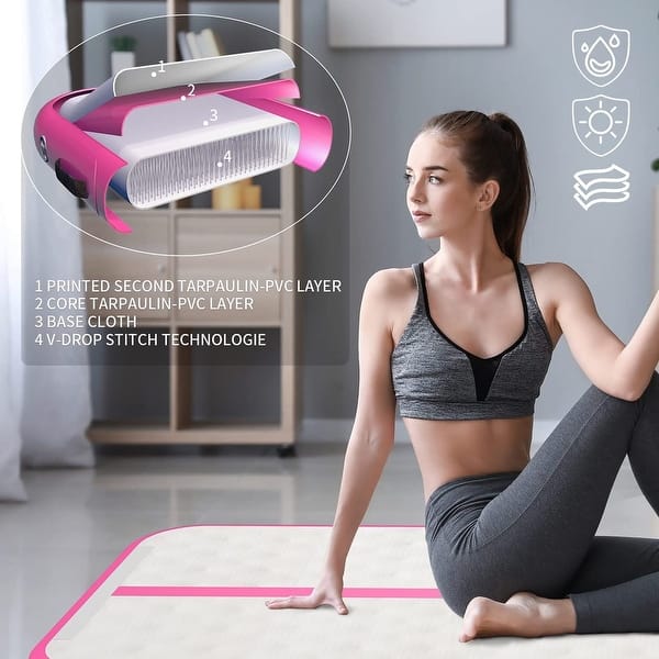 Shilling accu helpen ZENOVA Yoga Mat Inflatable Air Gymnastics Mat 4 inches Thickness Air Track  - On Sale - Overstock - 34850114