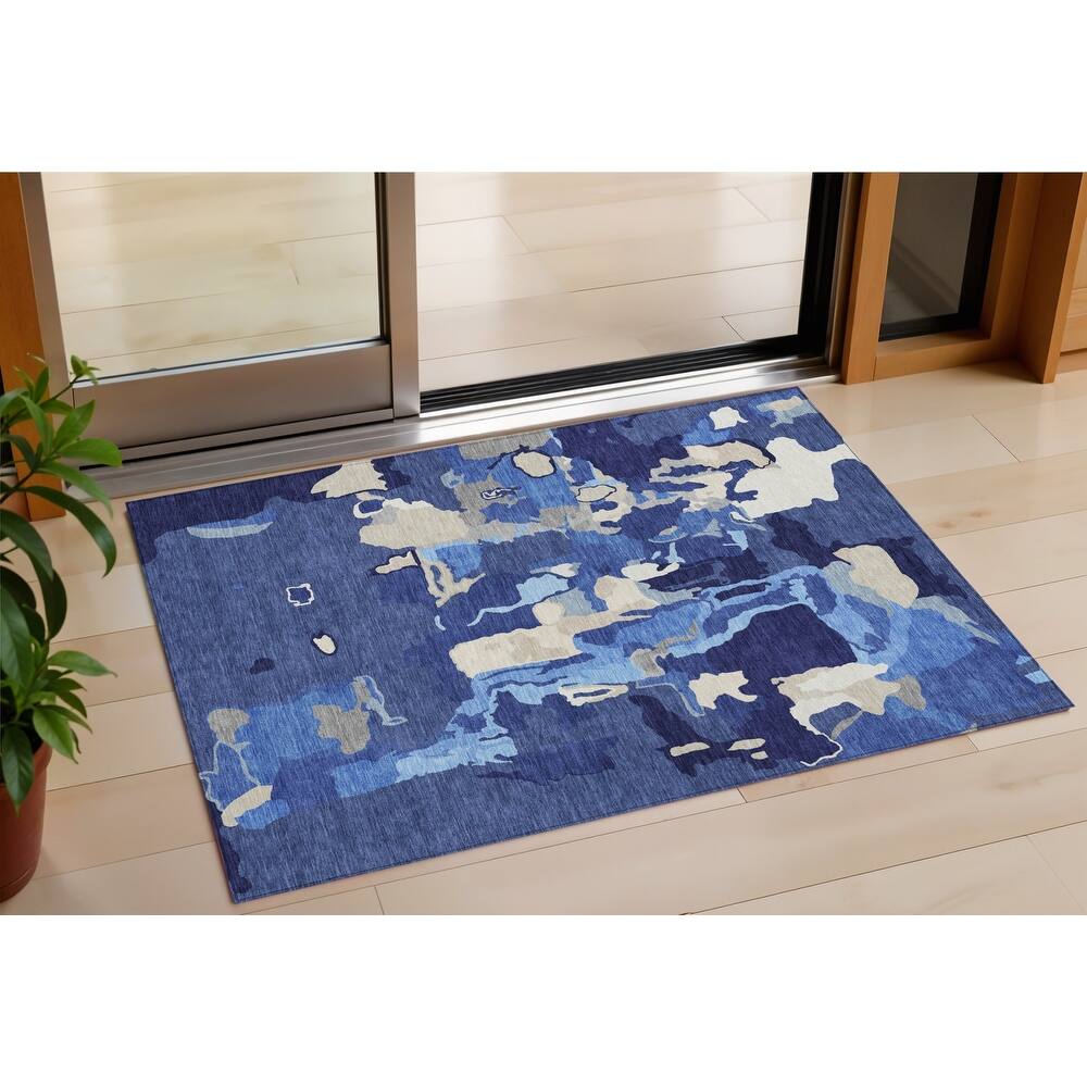 HomeRoots Abstract Transitional Rectangle Outdoor Rug