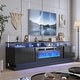 preview thumbnail 44 of 97, 70"/80" Modern Fireplace TV Stand with 36" Electric Fireplace 80" - Black & Black
