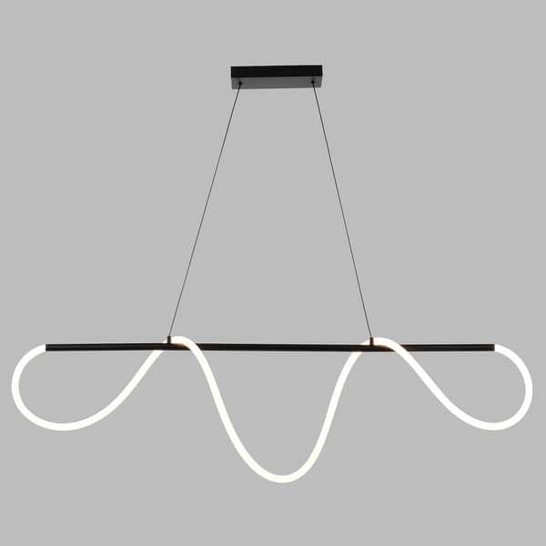 slide 2 of 11, Vaxcel Lighting H0303 58" Wide LED Linear Chandelier Matte Black