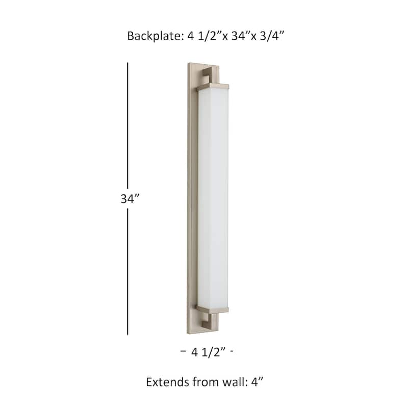 Zenith 34" Brushed Nickel LED Bathroom Vanity Light