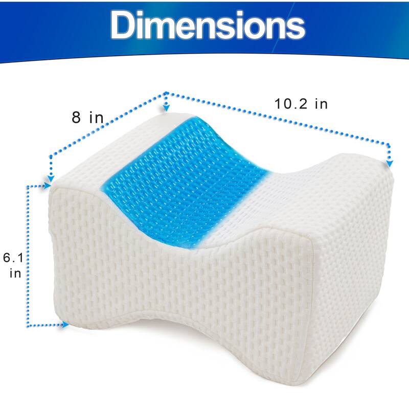 Orthopedic Cooling Gel & Memory Foam Knee Pillow,Ergonomic Leg Support Wedge,Alignment for Side Sleepers Washable Cover