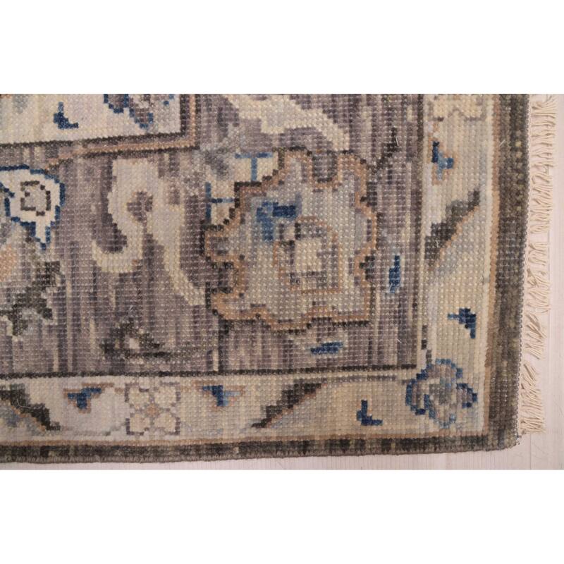 ECARPETGALLERY Hand-knotted Modern Oushak Charcoal Wool Rug - 7'10 x 10'1