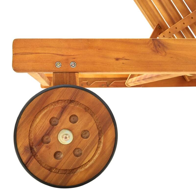 vidaXL Patio Lounge Chair Sunbed Sunlounger with Cushion Solid Acacia Wood